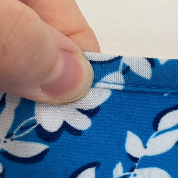 DRAPER JAMES Ruffle Nightie Blue White Floral Sleeveless PJ Nightgown Mini Dress - Picture 14 of 15